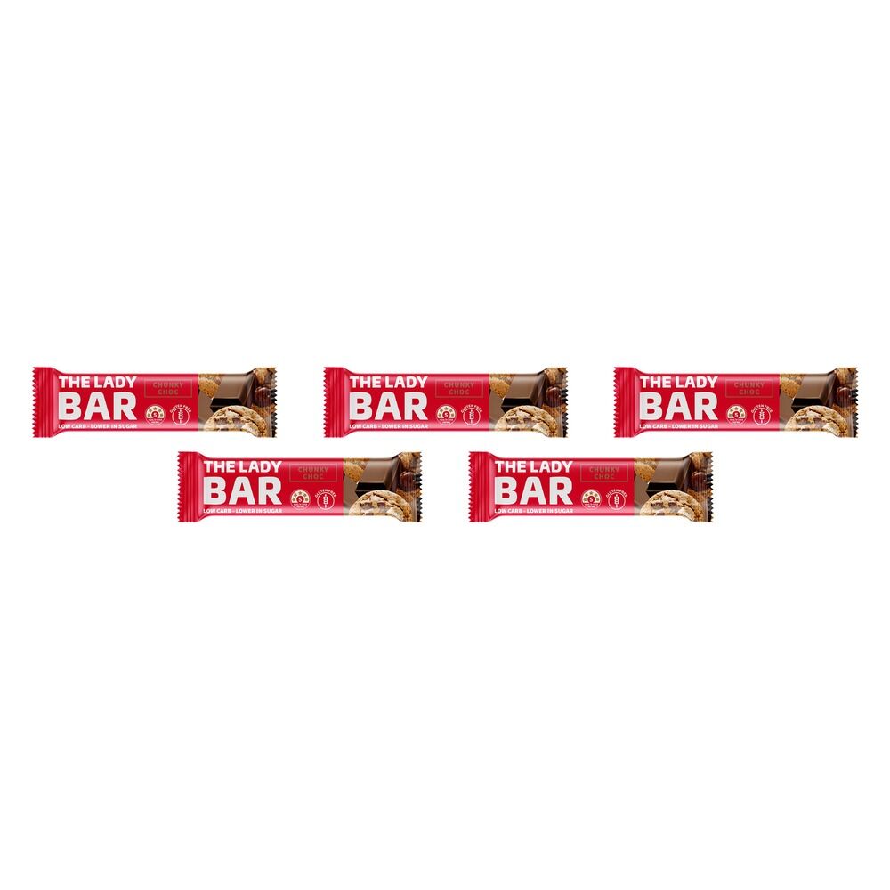 The Lady Shake Bar Chunky Choc 50g x 10 Bundle of 5