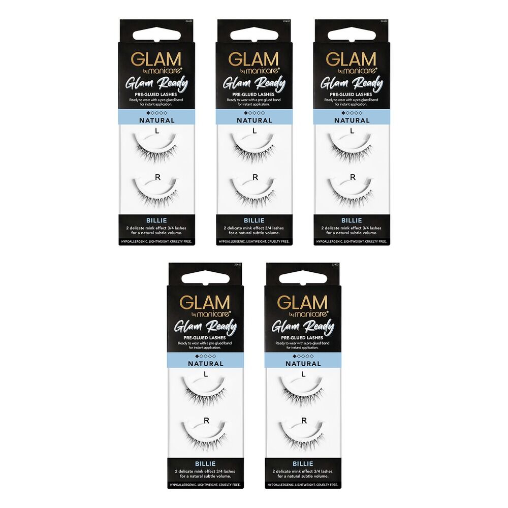 Glam by Manicare Billie Pre-Glued Lashes Pack of 5