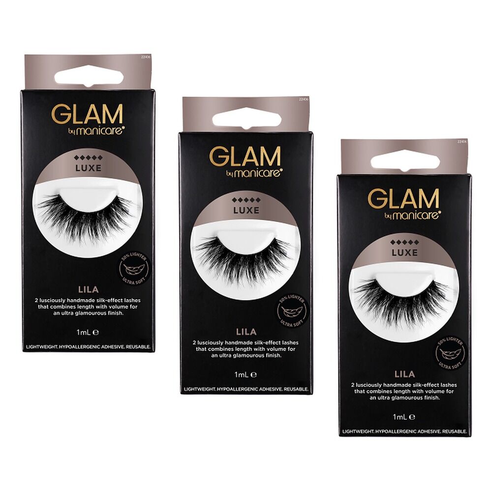 Glam by Manicare Lila Luxe Lashes Pack of 3