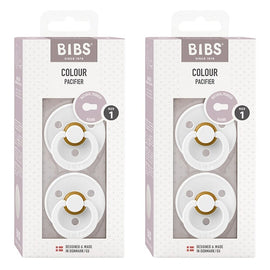 Bibs Colour Pacifier White Size 1 2 Pack Bundle of 2