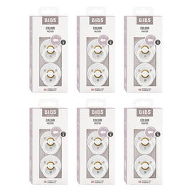 Bibs Colour Pacifier White Size 1 2 Pack Bundle of 6