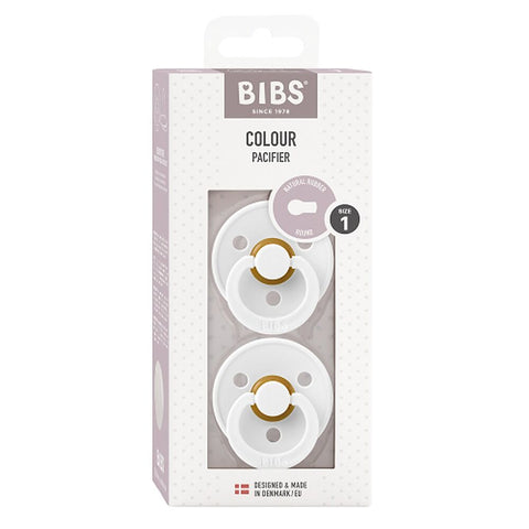 Bibs Colour Pacifier White Size 1 2 Pack