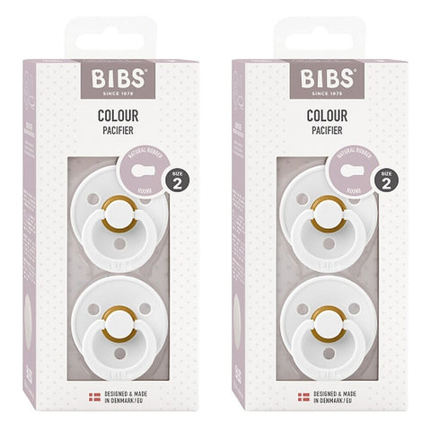 Bibs Colour Pacifier White Size 2 2 Pack Bundle of 2
