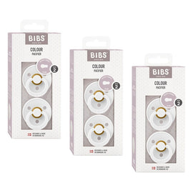 Bibs Colour Pacifier White Size 2 2 Pack Bundle of 3