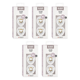 Bibs Colour Pacifier White Size 2 2 Pack Bundle of 5