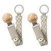 Bibs Paci Braid Ivory Pack of 2