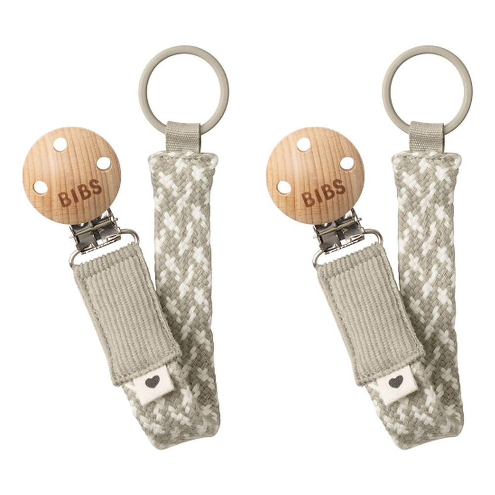 Bibs Paci Braid Ivory Pack of 2