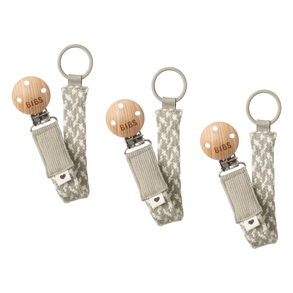 Bibs Paci Braid Ivory Pack of 3