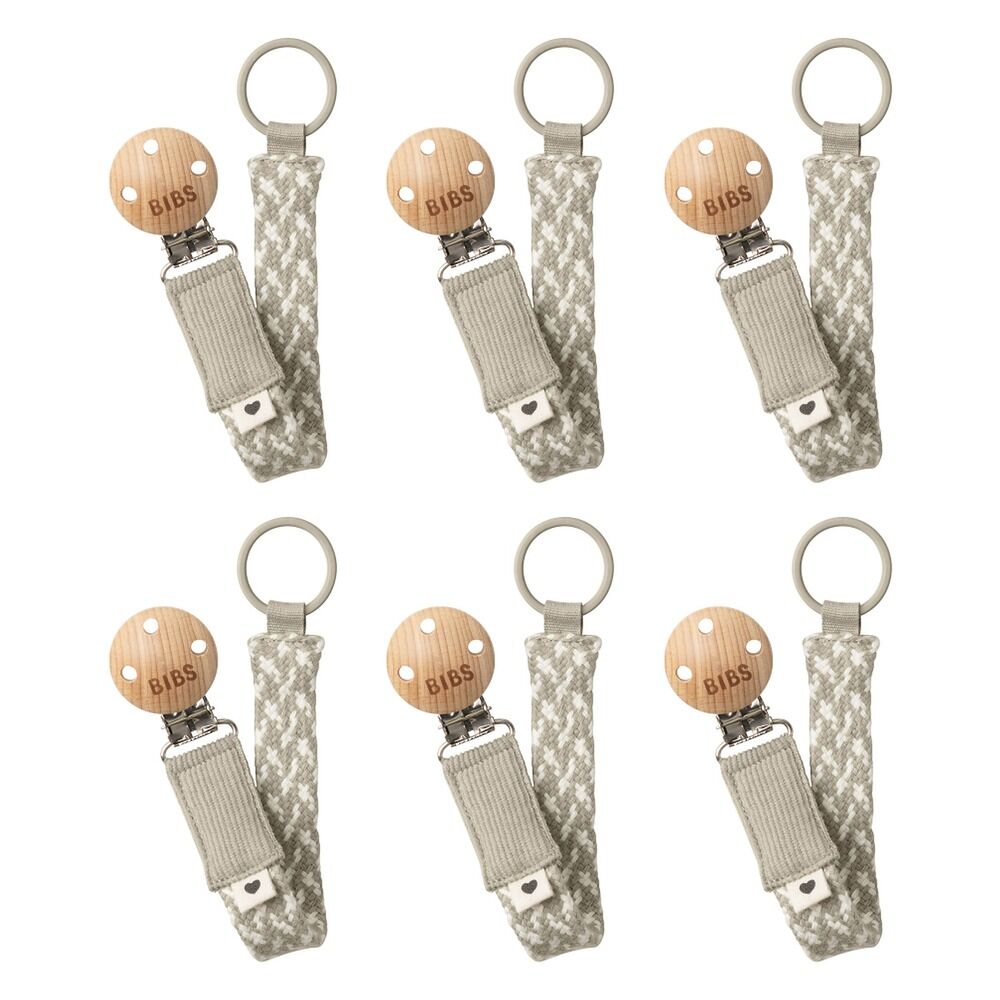 Bibs Paci Braid Ivory Pack of 6