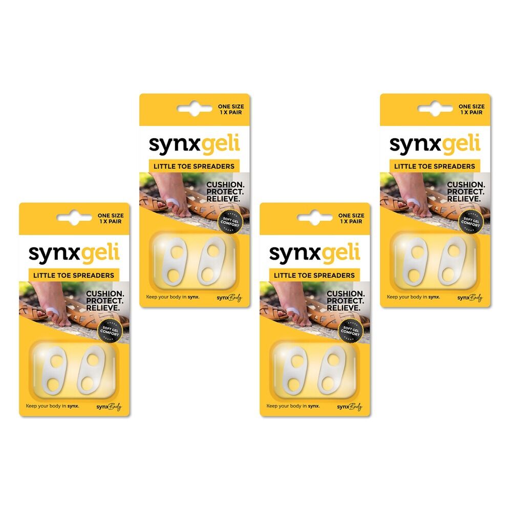 Synx Synxgeli Little Toe Spreader 2 Pack Bundle of 4