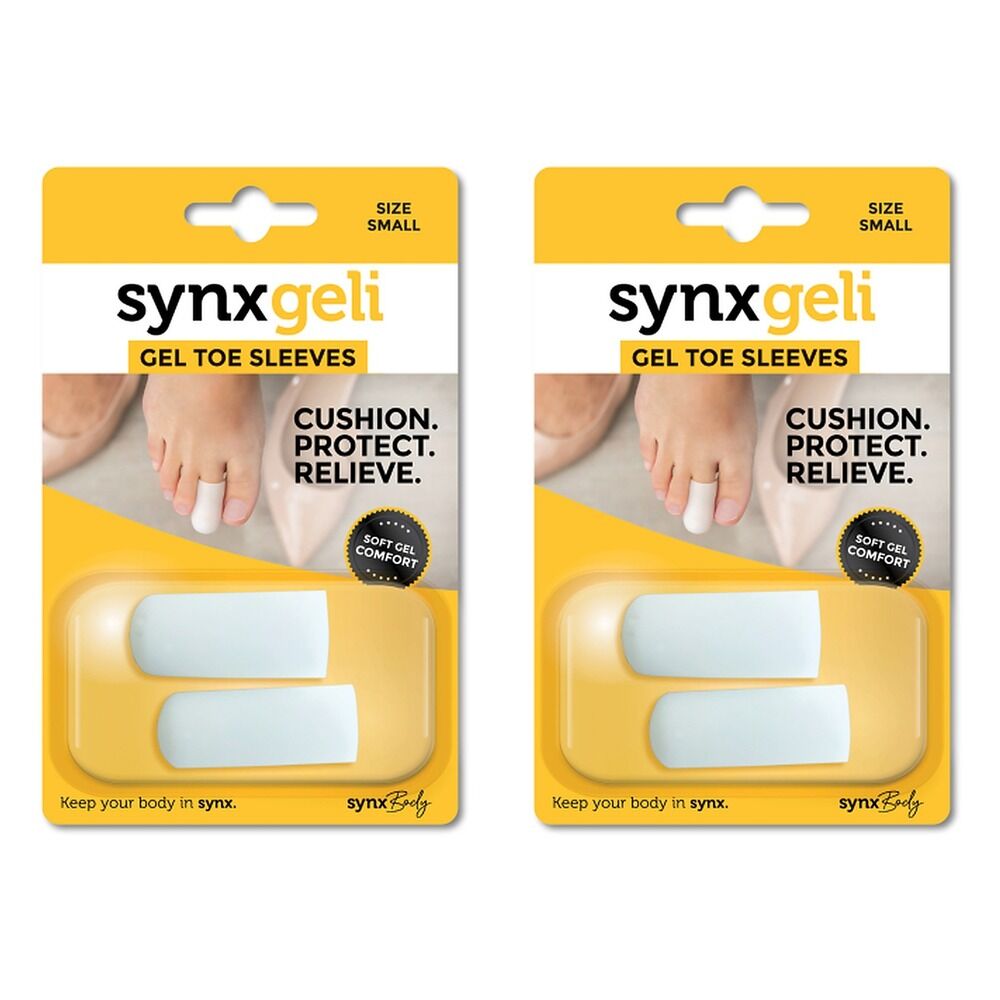 Synx Synxgeli Toe Sleeves Small 2 Pack Bundle of 2