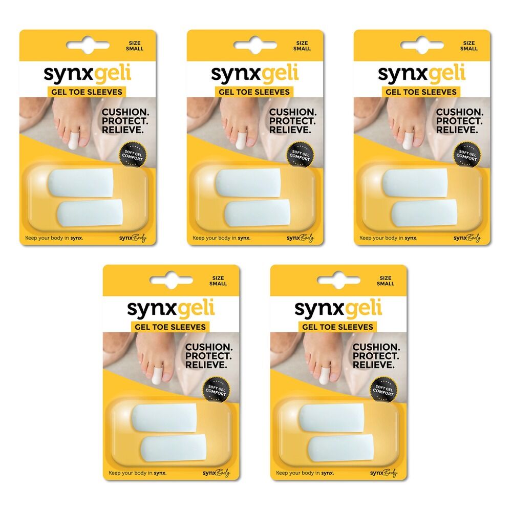 Synx Synxgeli Toe Sleeves Small 2 Pack Bundle of 5