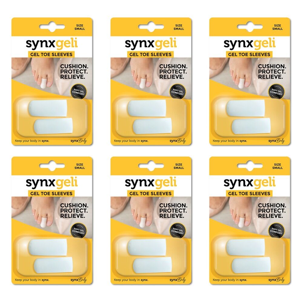 Synx Synxgeli Toe Sleeves Small 2 Pack Bundle of 6