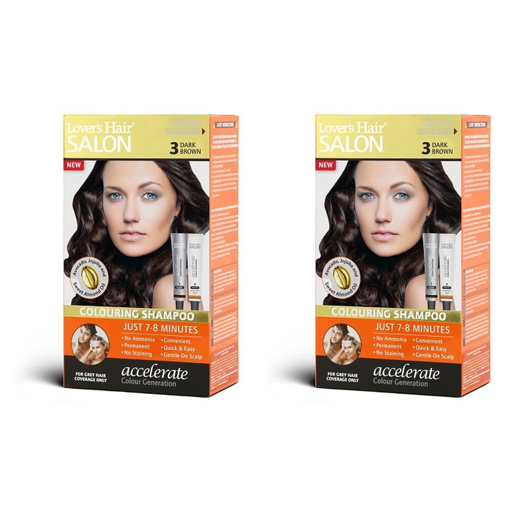 Lovercare Hair Salon Color Shampoo 3 Dark Brown Pack of 2