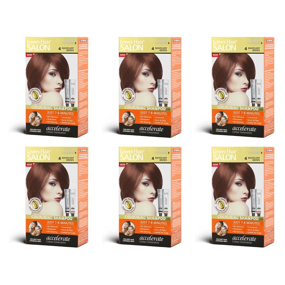 Lovercare Hair Salon Color Shampoo 4 Medium Brown Pack of 6