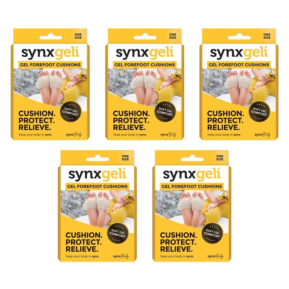 Synx Synxgeli Forefoot Cushions 2 Pack Bundle of 5