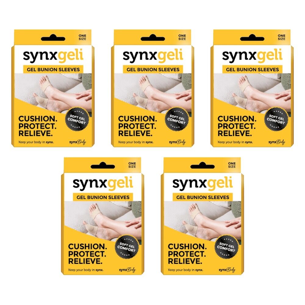 Synx Synxgeli Bunion Sleeves 2 Pack Bundle of 5