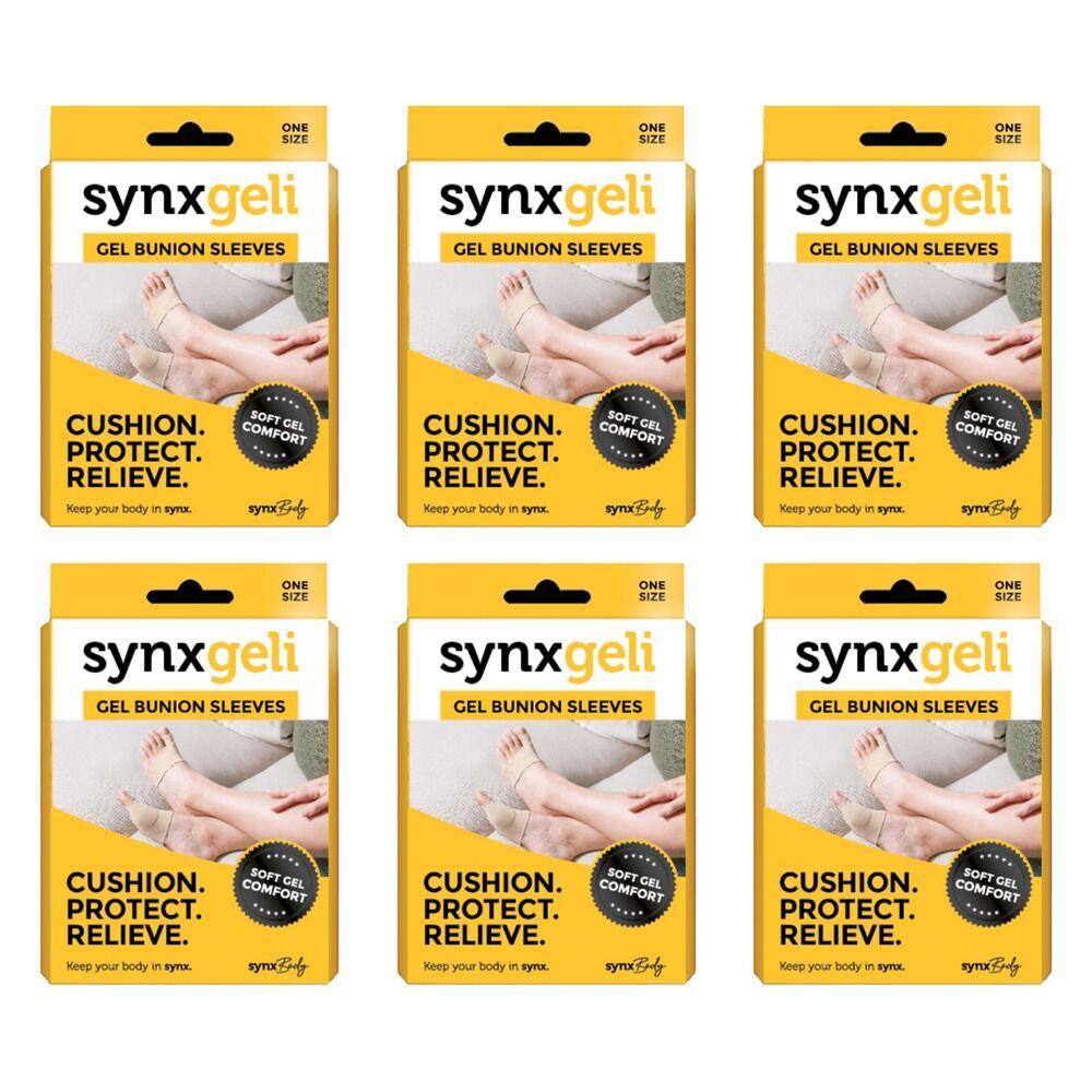 Synx Synxgeli Bunion Sleeves 2 Pack Bundle of 6