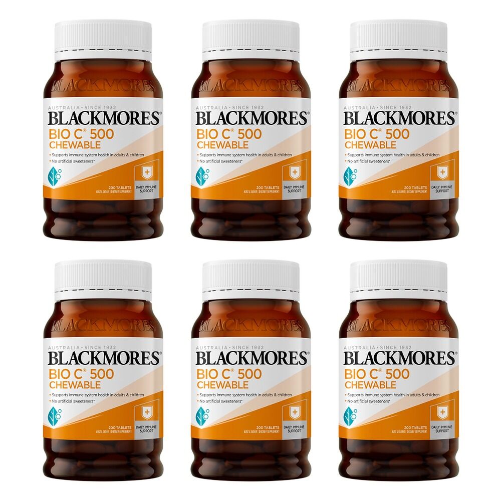 Blackmores Bio C 500 Chewable 200 Tablets Pack of 6