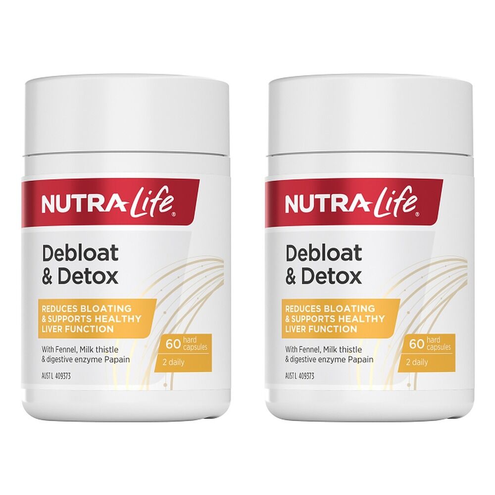 Nutra-Life Debloat & Detox 60 Capsules Pack of 2