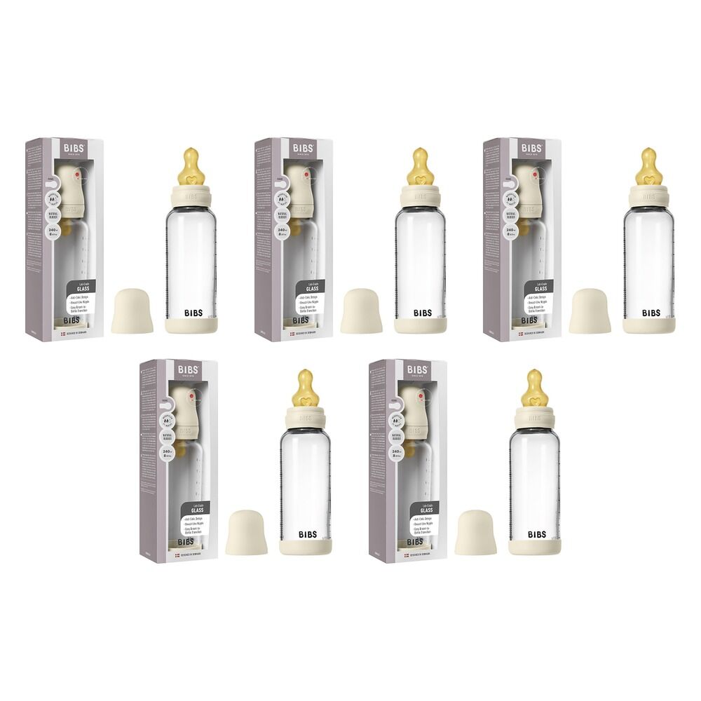 Bibs Baby Glass Bottle Complete Set Ivory Pack of 5