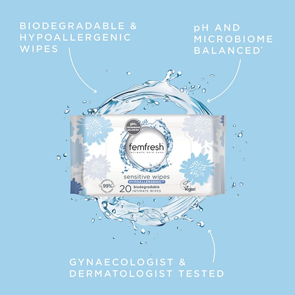 Femfresh Sensitive Intimate Wipes 20 Pack