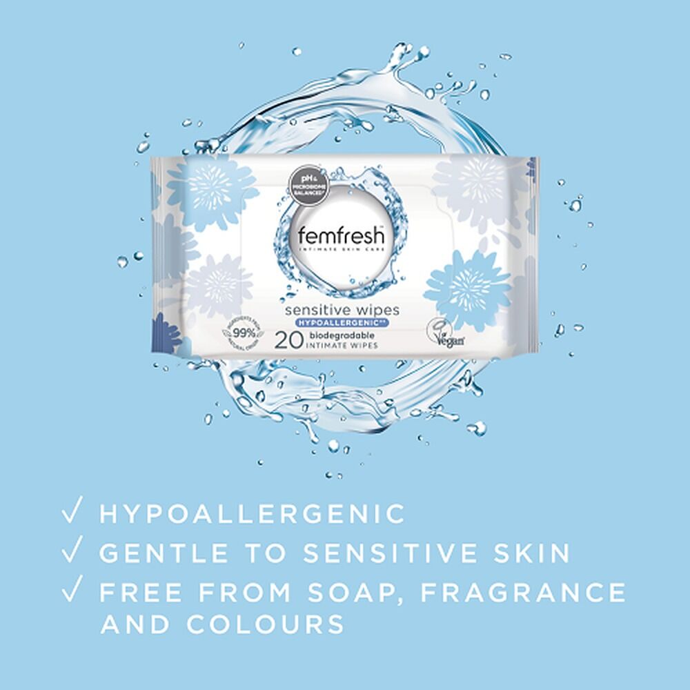 Femfresh Sensitive Intimate Wipes 20 Pack