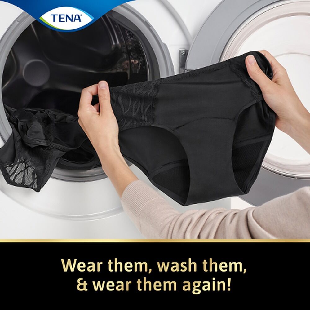 Tena Washable Absorbent Underwear Classic Black 10-12