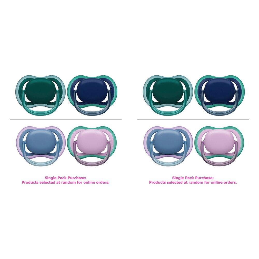 Philips Avent Ultra Air Soother Plain Mixed 6-18 Months 2 Pack Bundle of 2