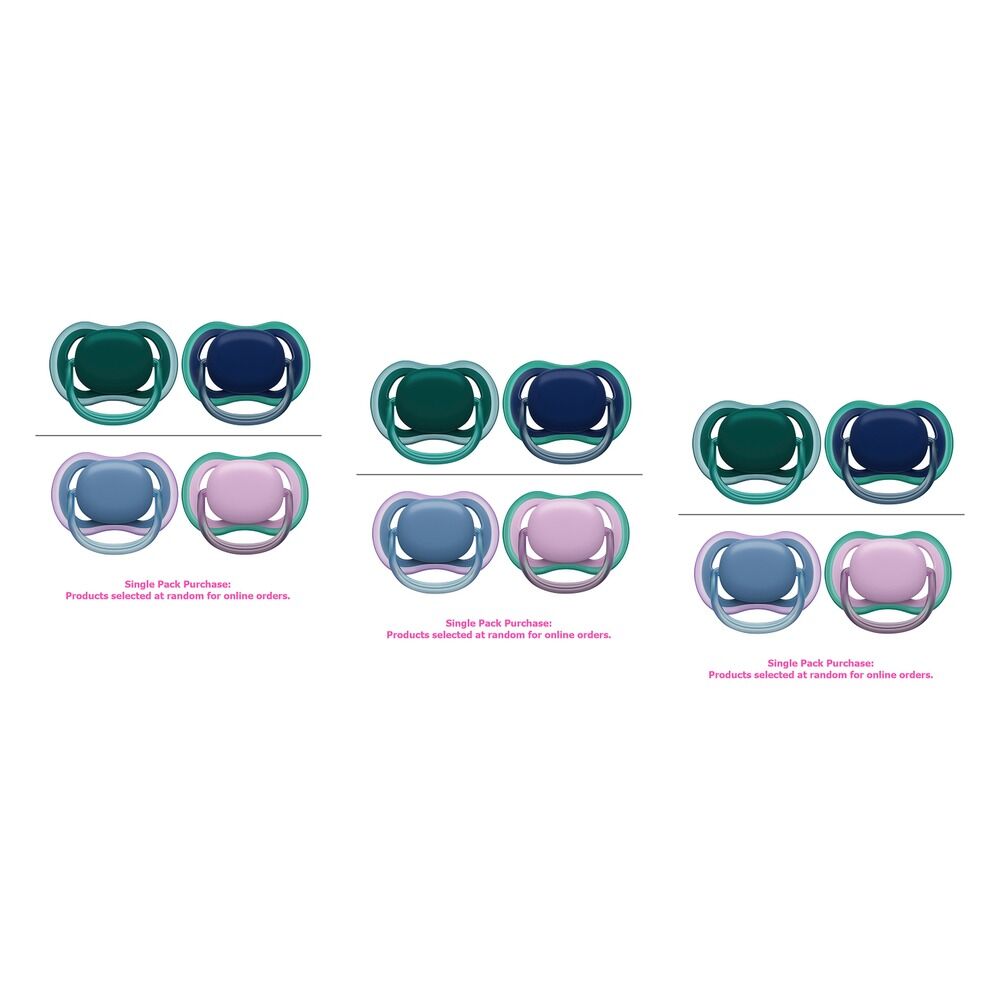 Philips Avent Ultra Air Soother Plain Mixed 6-18 Months 2 Pack Bundle of 3