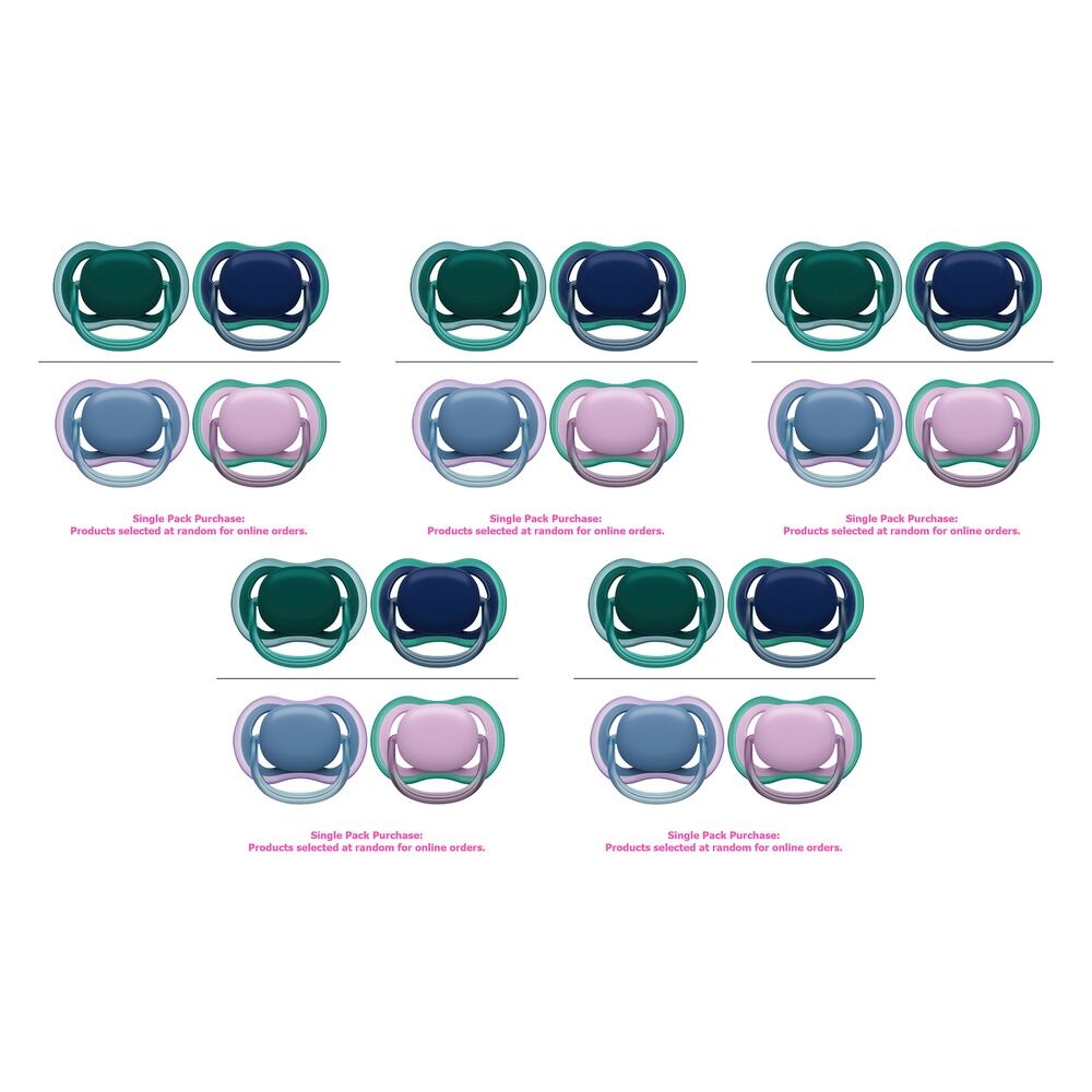 Philips Avent Ultra Air Soother Plain Mixed 6-18 Months 2 Pack Bundle of 5