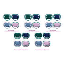 Philips Avent Ultra Air Soother Plain Mixed 6-18 Months 2 Pack Bundle of 5