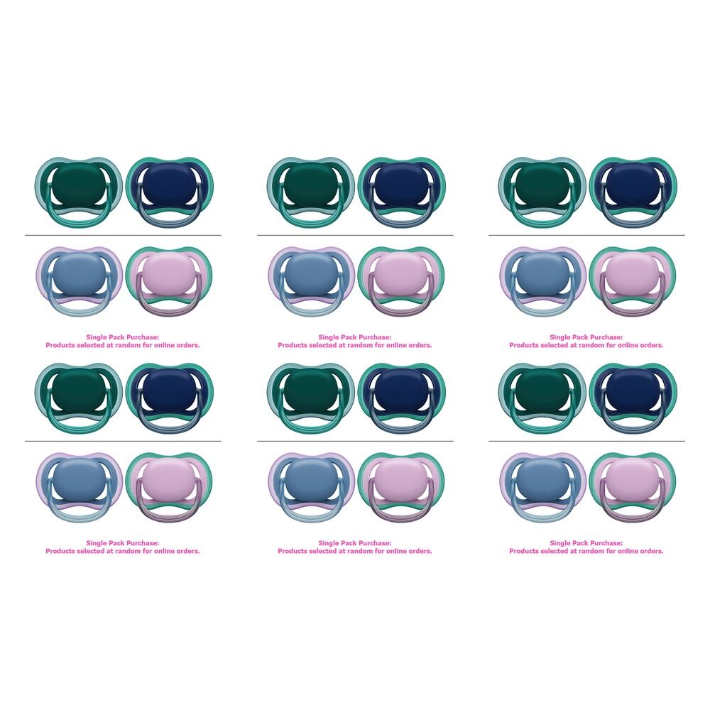 Philips Avent Ultra Air Soother Plain Mixed 6-18 Months 2 Pack Bundle of 6