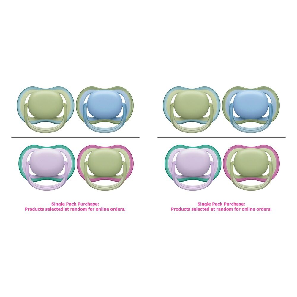 Philips Avent Ultra Air Soother Plain Mixed 0-6 Months 2 Pack Bundle of 2