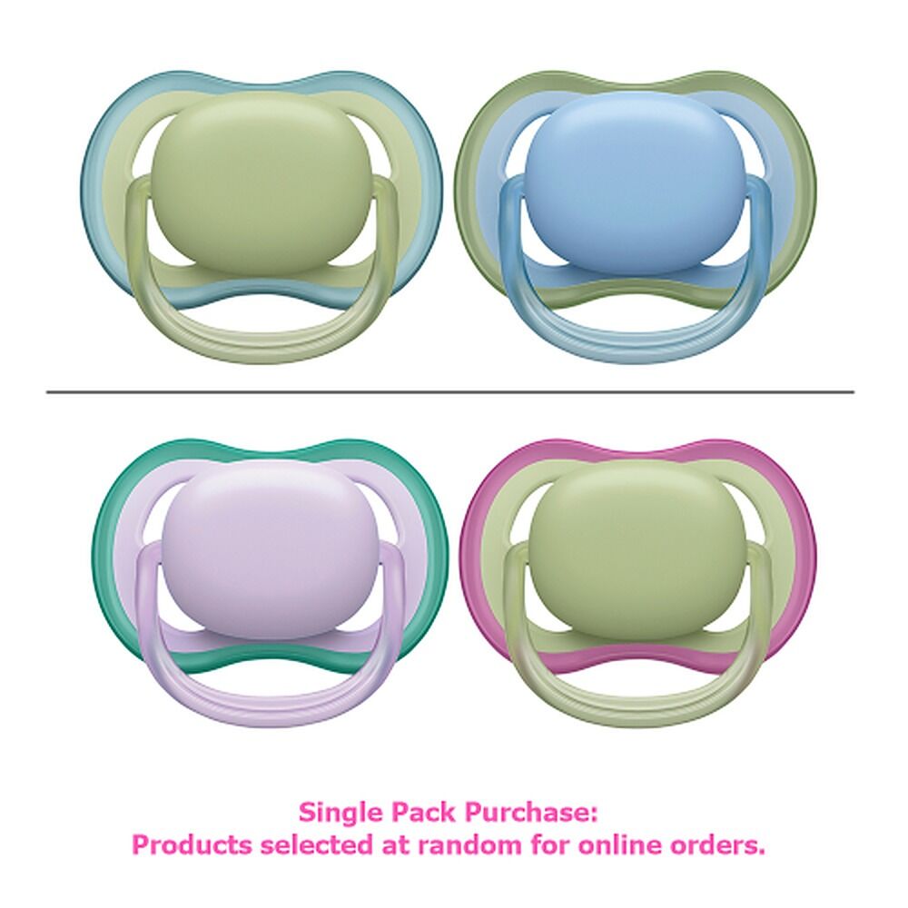 Philips Avent Ultra Air Soother Plain Mixed 0-6 Months 2 Pack