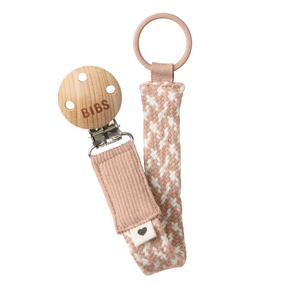 Bibs Paci Braid Blush