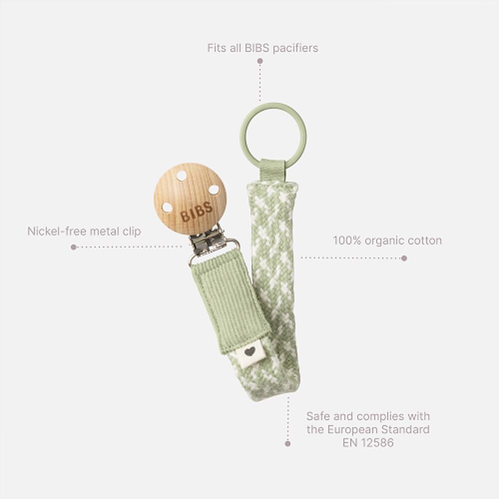 Bibs Paci Braid Blush