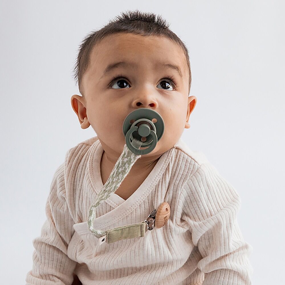Bibs Paci Braid Blush
