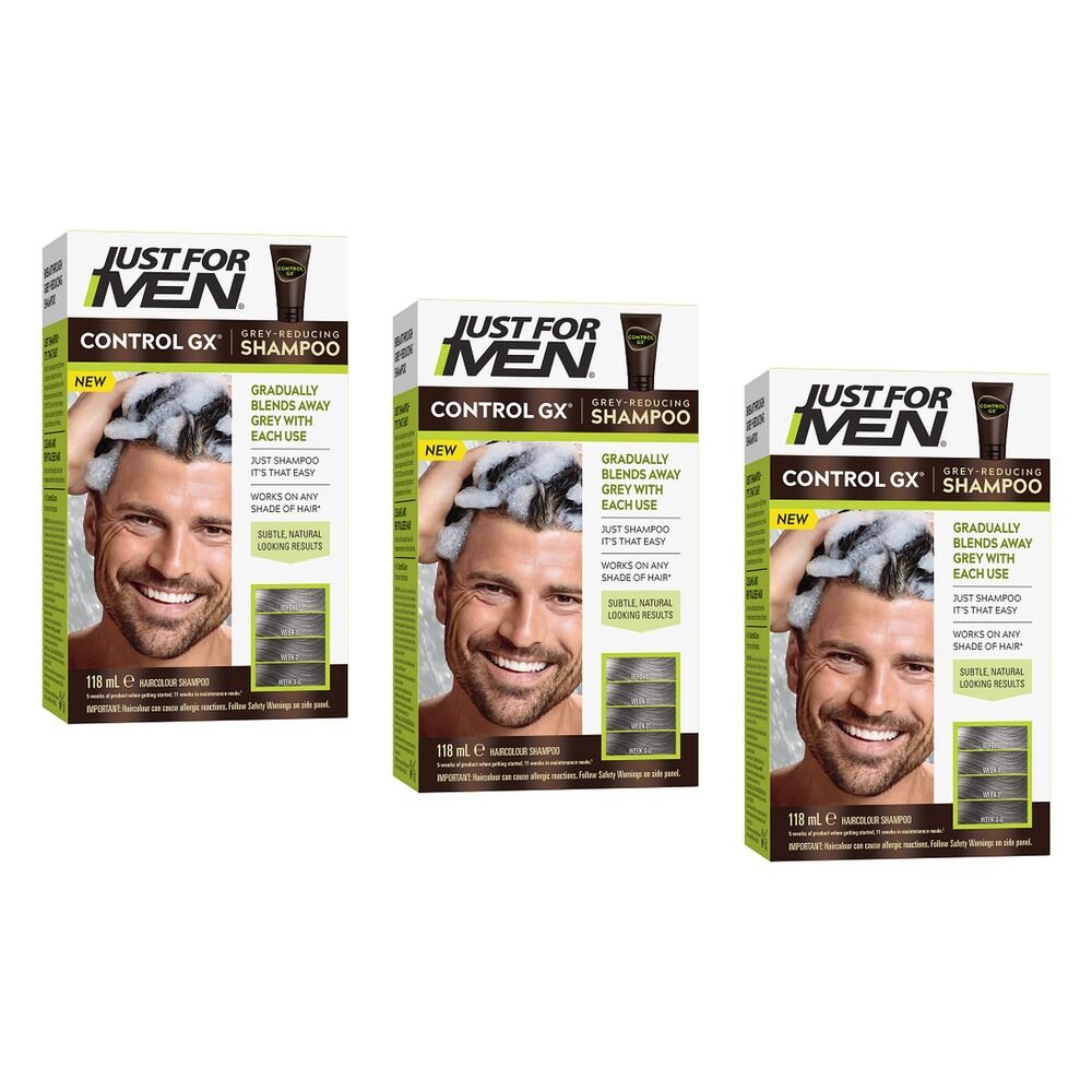 Just For Men Control GX Grey Reduce Shampoo 118mL Pack of 3