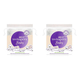 Swisspers Baby Organic Cotton Cleansing Pads 40 Pack x 4 Bundle of 2