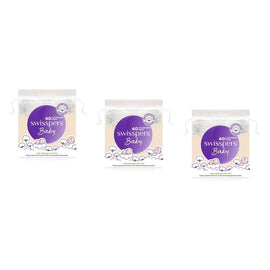 Swisspers Baby Organic Cotton Cleansing Pads 40 Pack x 4 Bundle of 3