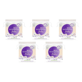 Swisspers Baby Organic Cotton Cleansing Pads 40 Pack x 4 Bundle of 5
