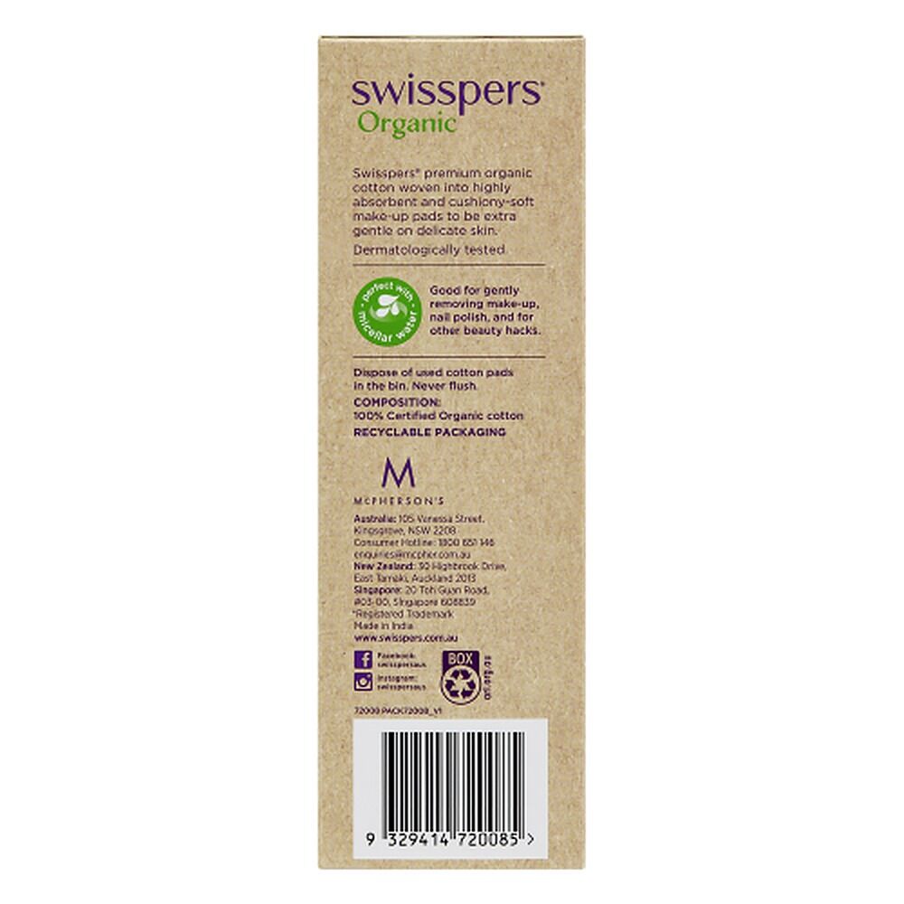 Swisspers Organic Cotton Pads Eco Dispenser 70 Pack x 6