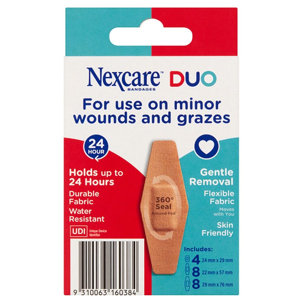 Nexcare Duo Assorted Fabric Bandages 20 Pack