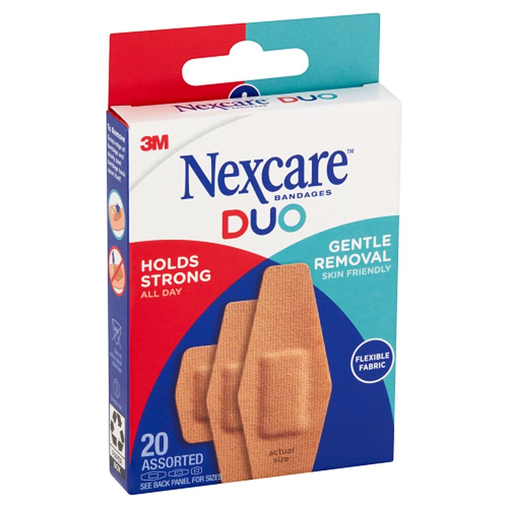 Nexcare Duo Assorted Fabric Bandages 20 Pack
