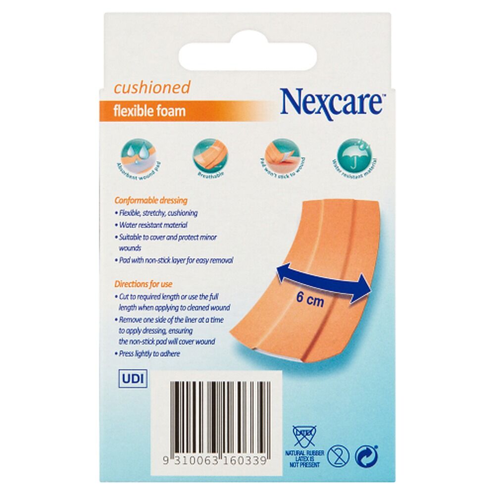 Nexcare Flexible Foam Dressing 6cm x 10cm 10 Pack