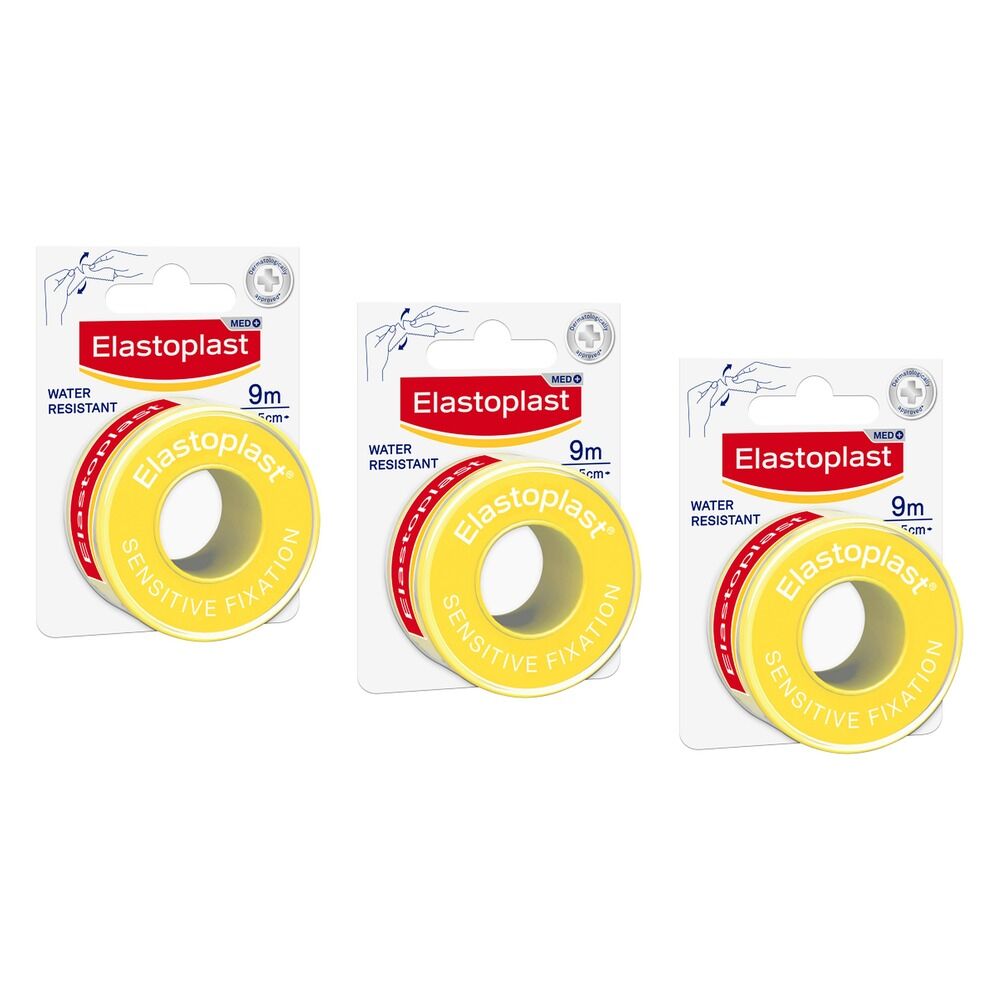 Elastoplast Sensitive Fixation Tape 2.5cm x 9m Pack of 3