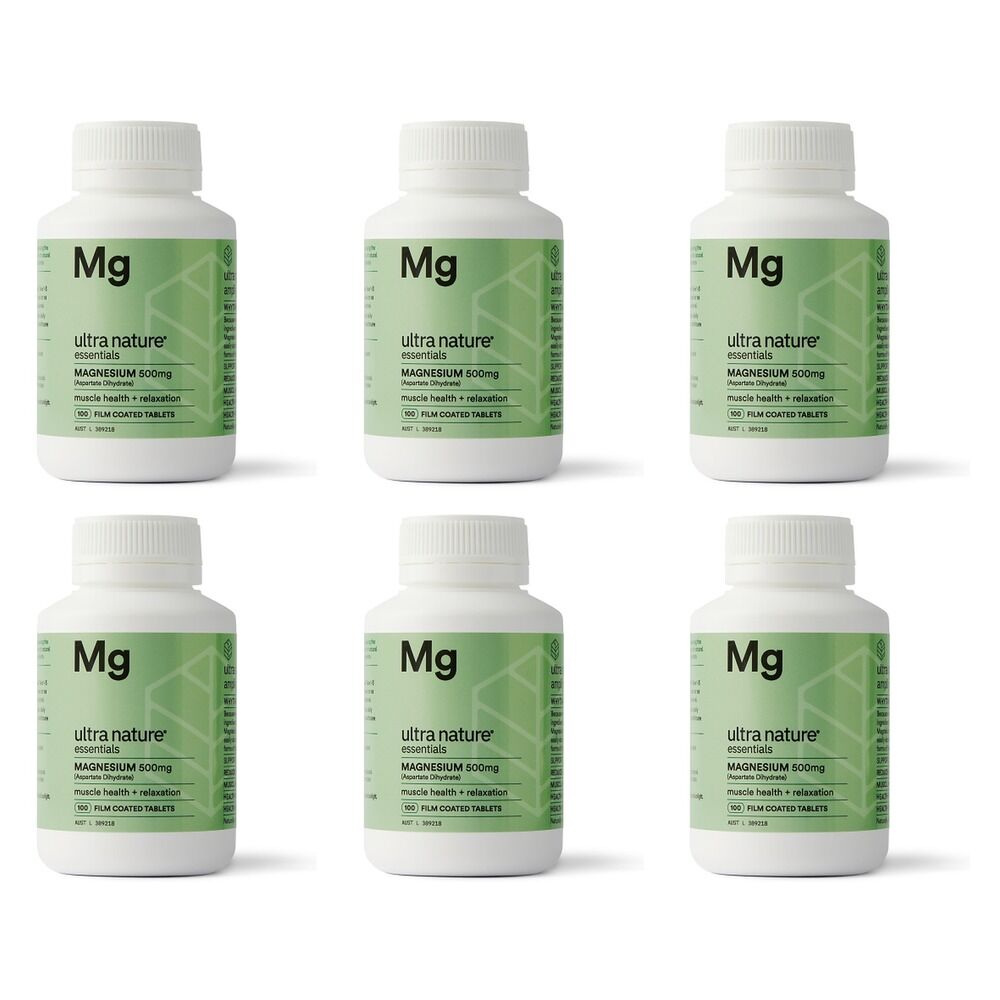 Ultra Nature Essentials Magnesium 100 Tablets x 3 Bundle of 6