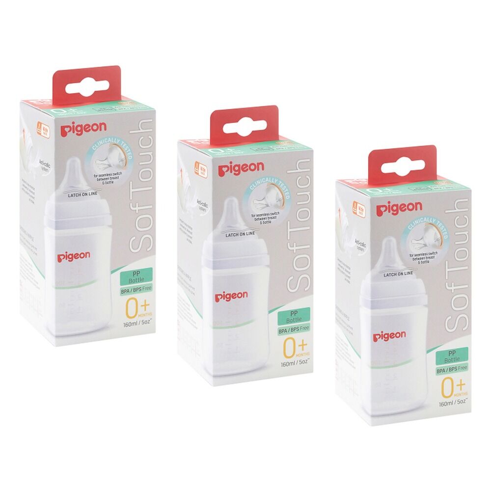Pigeon SofTouch BPP Nursing Bottle PP 160mL Pack of 3