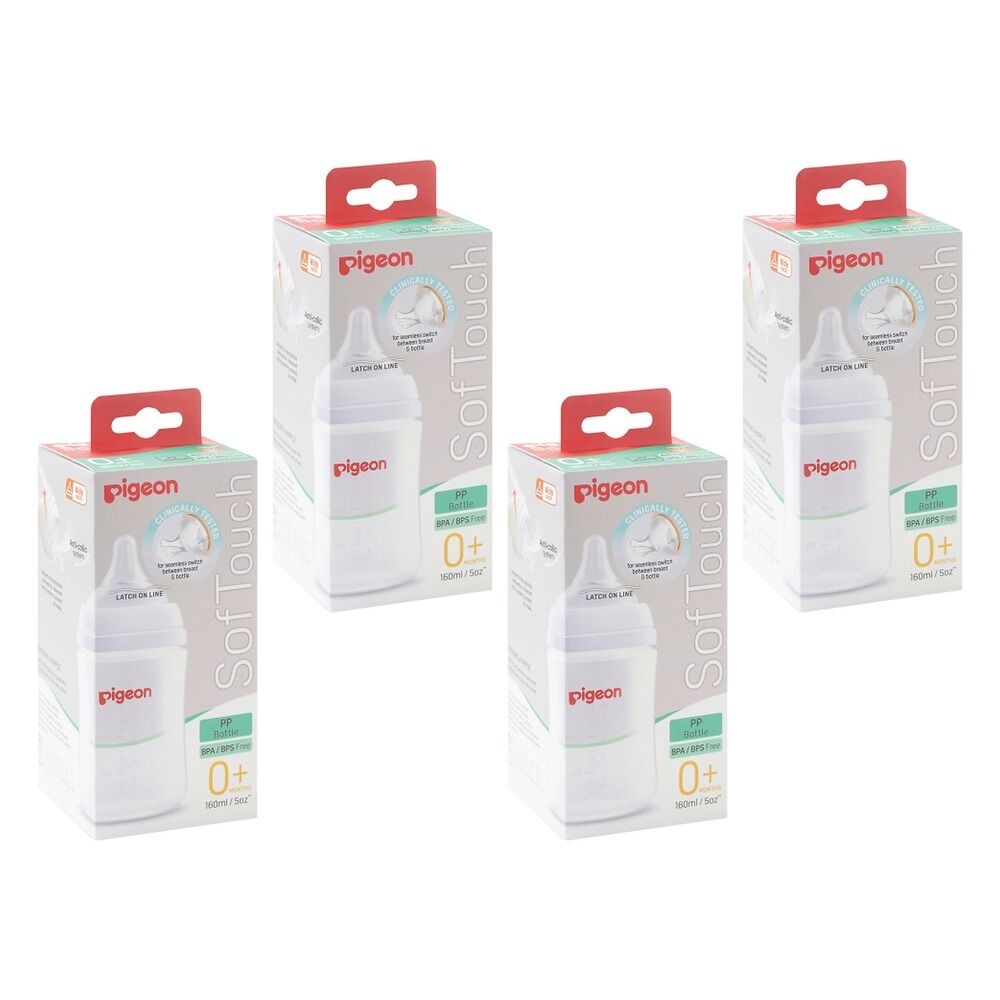 Pigeon SofTouch BPP Nursing Bottle PP 160mL Pack of 4